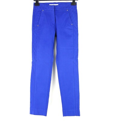 DISMERO Damen Hose Chino Stoffhose Fred Größe DE 34 XS Blau Gesteppt Np 199 Neu