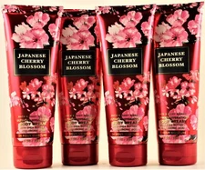 QTY 4 Bath & Body Works JAPANESE CHERRY BLOSSOM Body Cream Lotion Moisturizer 8z
