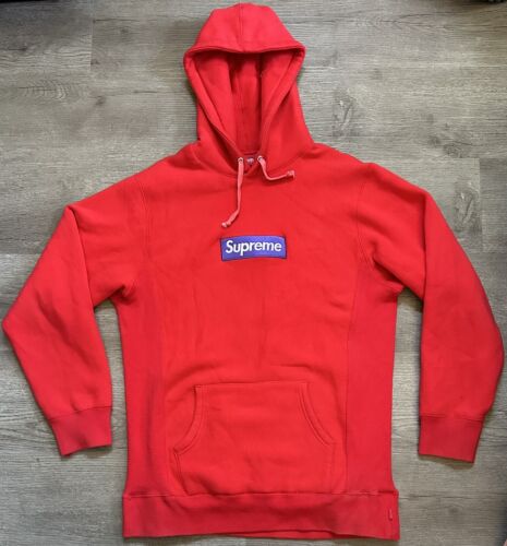 Pre-owned Louis Vuitton Supreme Lv Box Logo Hoodie Hooded Sweatshirt Sz Xl  Rare Authentic In Red