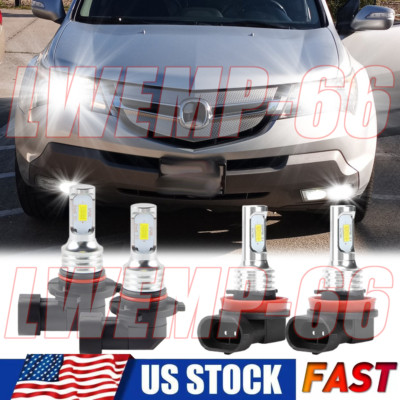 For 2007-2013 Acura MDX -4X LED DRL Daytime Running Light + Fog