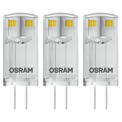 3 x Lámparas de base de lápiz LED Osram 0,9W = 10W G4 transparente 12V 100lm blanco cálido 2700K 320° - Imagen 1 de 5