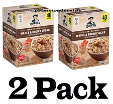 2 Pack - Quaker Instant Oatmeal, Maple Brown Sugar, 1.51 oz., 40 pk.