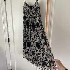 $100 NEW GOEGEOUS The Limited Little Black Dress 100% Silk Size 2 Tie Dye Floral