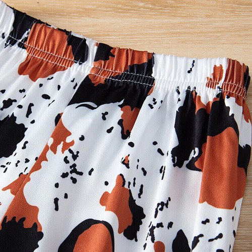 Toddler Baby Girl Summer Print Outfits Short Sleeve Bodysuit Flared Pants Set - Picture 8 of 11