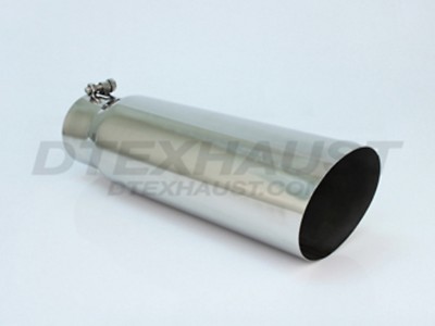 BQ9-405018SL STAINLESS DIESEL TIP BOLT-ON SLANT 4'' INLET 5'' OUTLET 18'' LONG