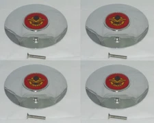 SET OF 4  - RARE McLEAN 98-1262 WHEEL RIM CHROME CENTER CAP 7-3/8" SCREW ON