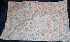 VTG WEST POINT PEPPERELL pillow Case pastel floral eyelet border Made USA