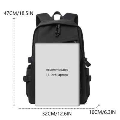 21 inch laptop backpack waterproof Waterproof Solid Color Simple Men's Backpack Couple Student Computer Bag