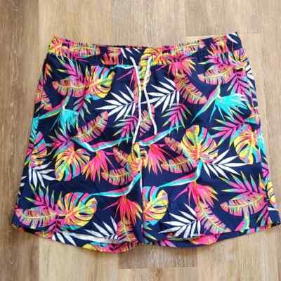 NWOT Original Use Men's Colorful Floral Swim Trunks Size L
