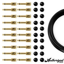 George L's .155 Solderless Pedalboard Effects Cable Unplated Black Kit |20/20/10