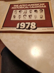 VINTAGE-The Afro American Historical Calendar 1978 (Black History)-Fidelity Bank