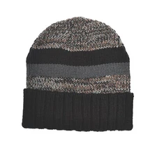 K207 Mens Dorfman Pacific Black Knit Acrylic Cuff Cap One Size
