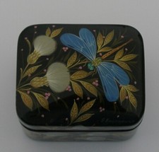 Lackmalerei. Handgemalt! Dose mit Libellen und Blumen! GESCHENKIDEE!