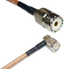 RG400 SO239 UHF Female to TNC Male Angle RF Cable FAST-SHIP LOT