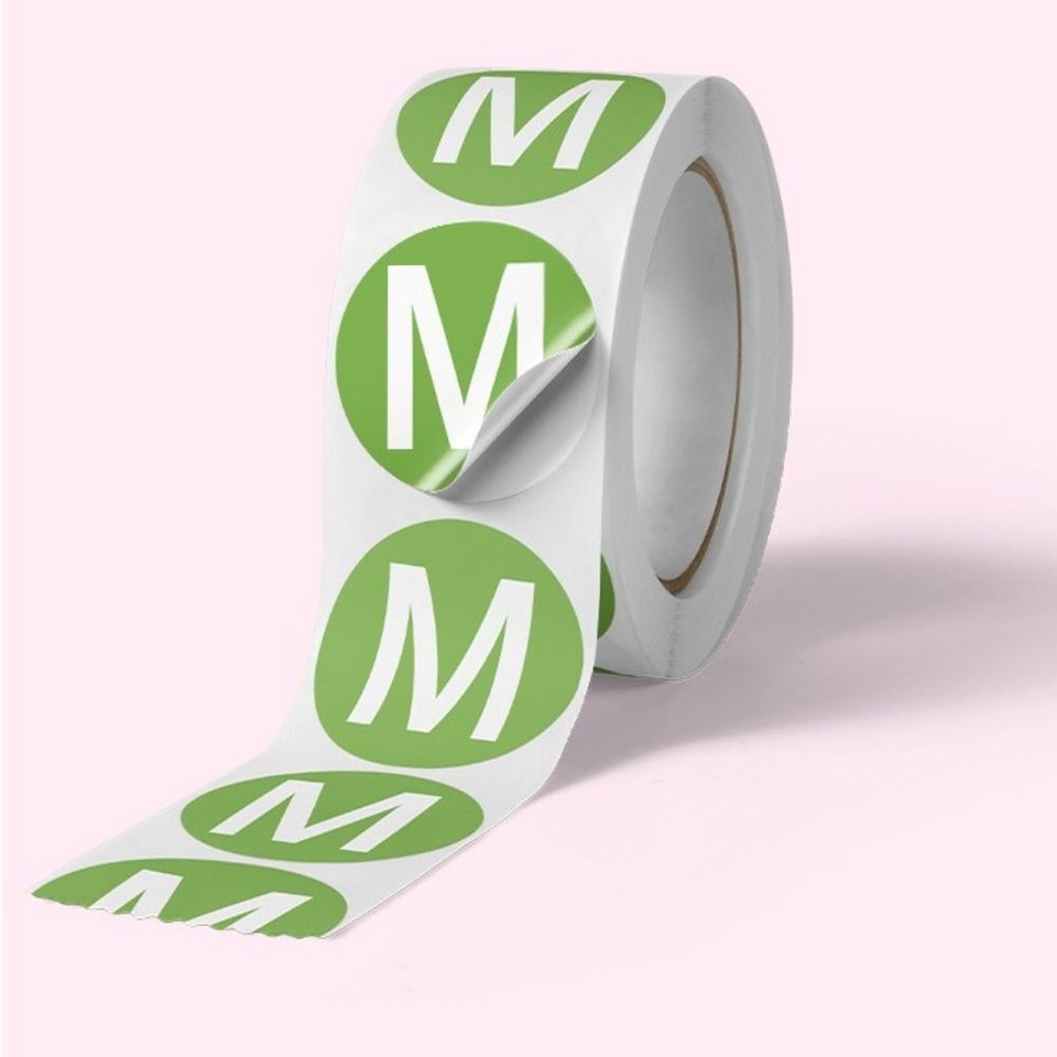 XS/S/M/L/XL/2XL/3XL Clothing Size Sticker Round Adhesive Labels eBay