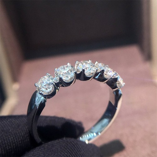 Fashion 925 Silver Plated Ring Women Cubic Zircon Wedding Party Jewelry Sz 6-10 - Picture 4 of 8