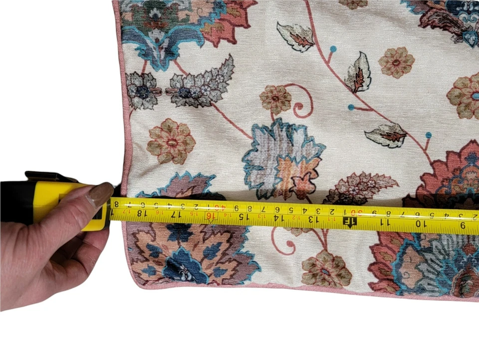 pier 1 pillow case 18x18" velvet trimed in beige rose edging discontinued  HTF - Image 3 of 4