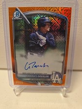 2025 Bowman Chrome Draft Picks Charles Davalan Orange Mega Refractor Auto /25