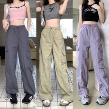 Cargo Pants New Style High Waisted Athletic Casual Wide Leg Paratrooper Trousers
