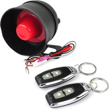 12V Car Alarm System, Anti-Theft Horn Siren with 7-Levels Sensitivity Universal
