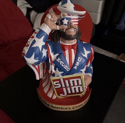 MERICA!!! MACHO-MAN, SLIM JIM DISPLAY Collectable AMERICA'S 250TH BDay