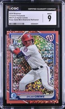DYLAN CREWS 2024 1ST BOWMAN CHROME ROSE GOLD MINI DIAMOND #1/10 ~CGC 9~ NATS 🔥 