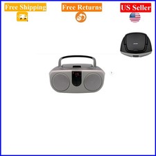 Sylvania Portable CD Player Boombox with AM/FM Radio, Aux, Stereo, Silver