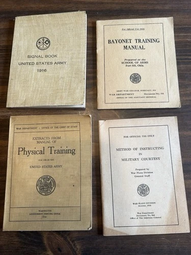 WW1 Military Manuals-Booklets- Bayonet-Signal Corps-Physical Training-Courtesy