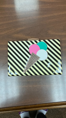 KATE SPADE "MISS PENNY'S " ICE CREAM CONE CLUTCH/CHAIN