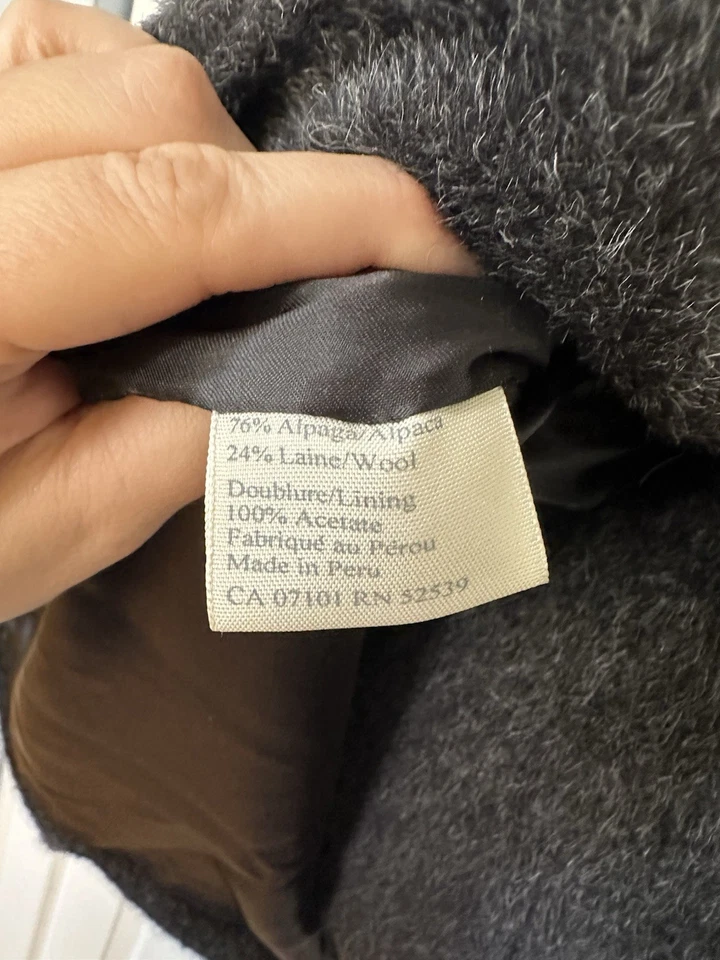 Abrigo/chaqueta de lana de alpaca Hilary Radley 16 para mujer gris carrera invierno lujo Foto 3 de 4