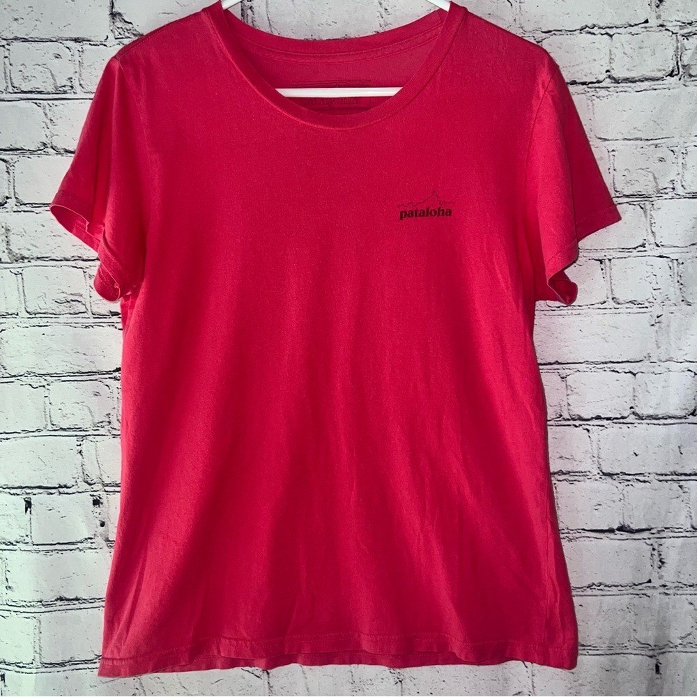 Patagonia Women's Pataloha Hot Pink Logo Organic Cotton Tee Size Large
