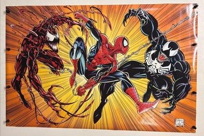 Vintage Poster Spiderman/Venom/Carnage Bagley Art 1993 22x34