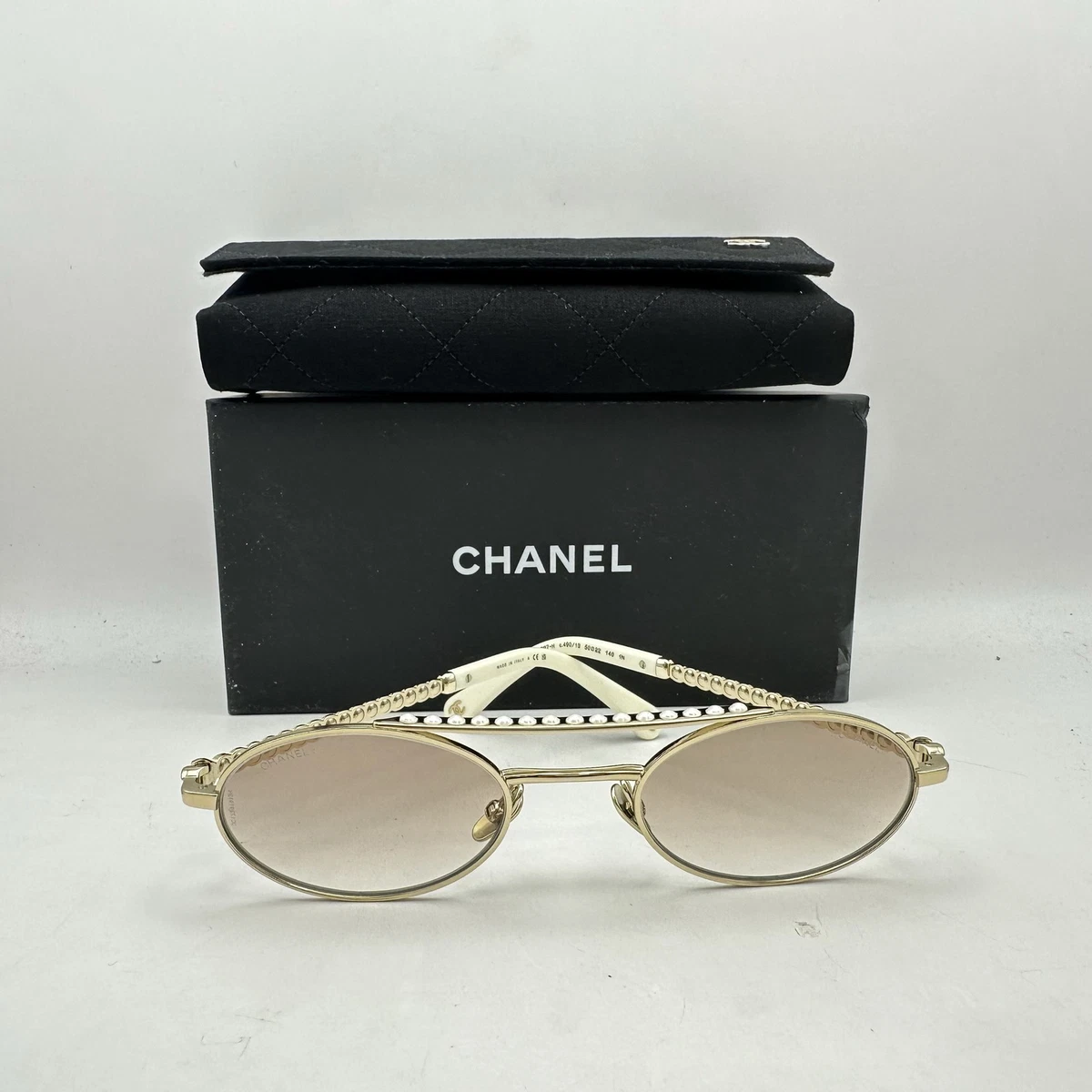CHANEL Gold Oval Sunglasses for Women for sale | eBay