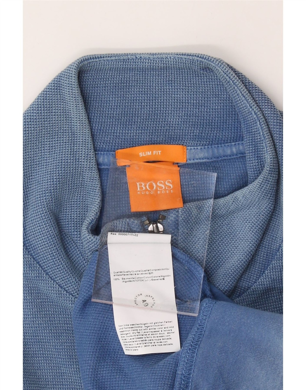 HUGO BOSS Mens Slim Fit Tracksuit Top Jacket Medium Blue Cotton BG04 thumbnail 5