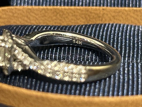 The Leo Diamond 14k White Gold Engagement Ring. It Is A Size 7 but resizable. - Picture 2 of 6
