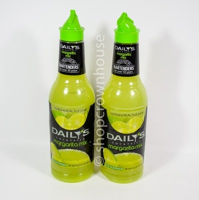 2 DAILYS Cocktails Margarita Non-Alcoholic Drink Mix 33.8 fl oz