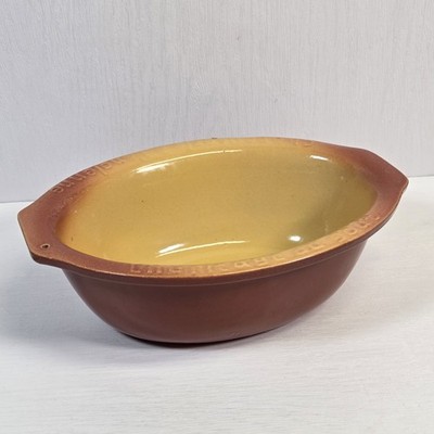 Vintage rustikale französische Terrine Schale Ofen tiefe Backform ''L'Heritage du Gout''