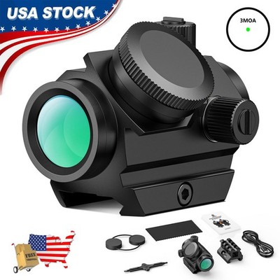 Compact Motion Awake Green Dot Sight Rechargeable -Picatinny Rail Mount - Huntng