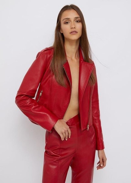 Women Liu Jo Jacket Red Leather 36 / S / 44