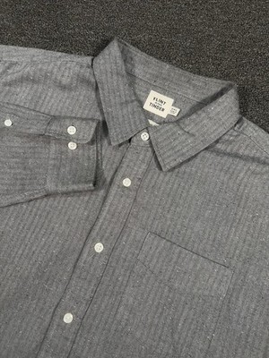 Flint And Tinder Architect Shirt Men 2XL Gray Classic Fit Flecks Donegal