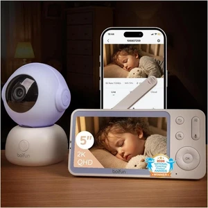 BOIFUN WiFi Baby Monitor with Camera and Audio, Smartphone Compatible APP, 2K...