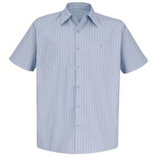 Red Kap Men's Short Sleeve Striped Work Shirt