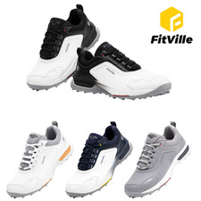 FitVille Wide Men's Spikeless Golf Shoes Water Resistant Comfortable Athletic V7