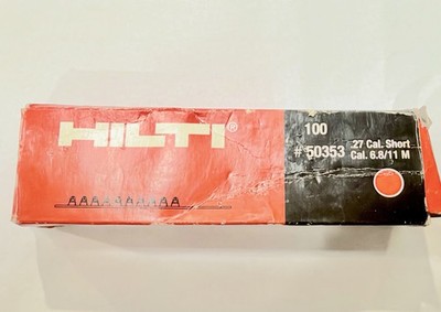 HILTI 6.8/11 M powder cartridges .27 cal, red, 50353, 100 shots  SHIPS FREE 