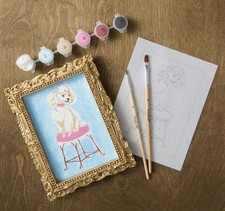 Artist's Loft Paint By Number Framed Mini Kit Artist Supply Pretty Poodle Dog