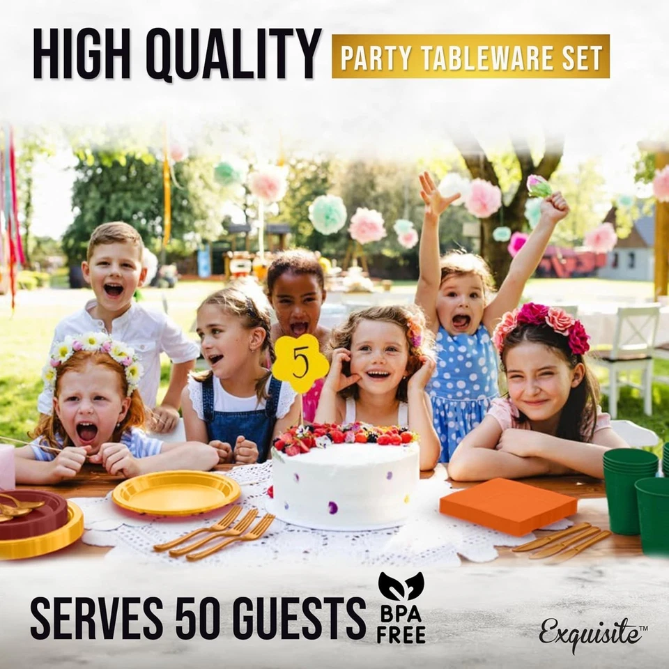 Juego de vajilla desechable de Acción de Gracias de 350 piezas para celebraciones sin esfuerzo Foto 4 de 4