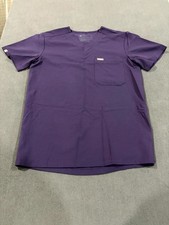 FIGS Technical Collection Leon Three Pocket Scrub Top Mens XS Purple V Neck