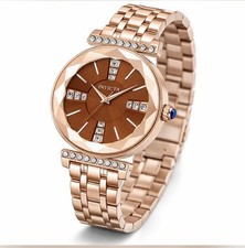 Invicta Women's Watch - Rose Gold, Diamond Markers, Analog, Bracelet
