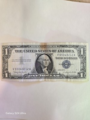 1957 Series B $1 DOLLAR BILL SILVER CERTIFICATE BLUE SEAL NOTE | eBay