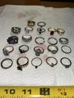 vintage costume jewelry ring lot! Beautiful Old Rings! Look! Different Sizes!